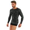 sesto senso Uomo Camo Biancheria Intima Funzionale Maglia a Maniche Lunghe Livello Base Camouffare M Grafite