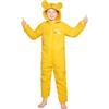 Disney Pigiama Intero Bambina - Pigiamone Stitch in Pile con Zip 4-15 Anni - Pigiami Interi con Cappuccio Gadget Regalo (Giallo Winnie The Pooh, 11-12 Anni)