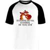 Generico Mushu Dishonor On Your Cow T-Shirt Bianca A Maniche Corte con Maglietta da Baseball Unisex