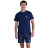 Noidinotte; more than pyjamas Noidinotte - Pigiama Uomo in Cotone con Top Manica Corta e Pantalone Corto Articolo Club - L Blu