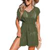 CUPSHE Copricostume da bagno da donna, lavorato a maglia, a maniche corte, da spiaggia, Giallo-verde, L