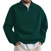 WINKEEY Felpa Uomo Senza Cappuccio con 1/4 Zip Felpe Maniche Lunghe e Collo Alto Maglia Autunnali e Invernali,Verde XXL