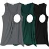 PARNIXS Canottiera estiva da donna per allattamento, comoda, senza maniche, abbigliamento per maternità PARNIXS, M