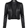 Bolerose Bolero Donna Raso Manica a Sbuffo Foderato | Spalle Arricciate, Davanti Aperto, Linea Blazer Corta, Effetto Lucido, Matrimoni e Gala, Taglie XS-5XL