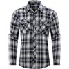 Casey Kevin Camicia Flanella Uomo Quadri Manica Lunga Bottoni Casual Camicie con 2 Tasche Button Down Regular Fit