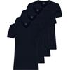 RAGNO 4 T-Shirt Intime Uomo Camiciola Cotone Manica Corta SCOLLOV Sport Art. 601418 Bianca Grigia Nera dalla 3 alla 7 (Nero, 4)