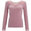 Kobilee Maglietta Termica Donna Lana Merinos Calda Intimo Termico Bianca Elastica Sottogiacca Invernale Dolcevita Maglie Sportiva Manica Lunga Maglia Termica Maglietta Termica Scollo a V