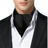 Remo Sartori - Ascot Doppia Pala In Pura Seta Tinta Unita, Made In Italy, Uomo (Taglia Unica, Nero)