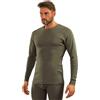 sesto senso Maglia Intima Uomo Lunga Cotone 95% Termica Funzionale Biancheria Maniche Lunghe L Verde - Khaki