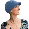 CAREBELL Capri - Berretto con visiera in bambù per chemioterapia o alopecia