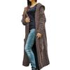 generic Cardigan Lungo con Cappuccio da Donna, Casual, Lavorato a Maglia a trecce, Aperto sul Davanti, Cappotto Spesso Autunnale e Invernale con Tasche