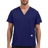 JONATHAN UNIFORM Casacca Sanitaria Uomo - Divisa OSS - 3 Tasche - Manica Corta - Camice per Dentista, Veterinario, Clinica (Azzurro oltremarino, L)