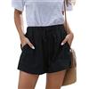 HVEPUO Pantaloncini Donna Jeans Estivi Larghi Cotone Shorts Casual Pantaloni Corti