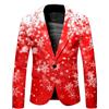 Generisch Giacca natalizia da uomo, sportiva, moderna, con stampa natalizia, 1 bottone, giacca da vacanza, blazer natalizio, giacca con colletto a risvolto, Ugly X-Mas Holiday Festive Jackett, 28-anguria rosso,