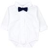 TupTam Body Neonato Elegante con Colletto - Body Bambino Manica Lunga - Body Neonato 0-3 Mesi per Occasioni Speciali, Papillon bianco/blu scuro, 68
