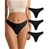 SHARICCA Mutande Ciclo Mestruale Donna Mestruali Perizoma Senza Cuciture Mutande Assorbenti Mestruali Lavabili Donna Intimo Protettive (3 Pack01-Nero, XL)