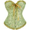 Shyllin Corsetto per Donne, Corpetto Top in Pizzo, Sexy Burlesque Overbust Corsetti Bustino Vintage Gotico Nero,Halloween Carnevale Natale balli feste (IT, Testo, XL, Regular, Regular, Green)