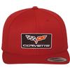 Chevrolet Licenza Ufficiale Corvette C6 Patch Cappello Snapback Premium (Rosso)