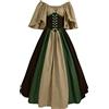 Generico Abito Halloween Rinascimentali Donna Cerimonia Cotone Elegante Abiti Medievali Curvy Costumi di Halloween da Sera Principessa Vestito Gotici Popolana Horror Costume Celtici Palazzo da Donna Vintage