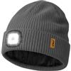 ATNKE LED Cappello con Luce, USB Ricaricabile 4 LED Luce Cappello Corsa Torcia Mani Libere Lampada Invernale Testa Calda Berretto Lavorato Maglia con Pile Foderato Regali per Uomo e Donna/Noble Gray