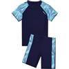 Generic Costume da Bagno Bambino 10 Anni Set 2 Pezzi con Maglietta a Maniche Corte eBoxer Protezione Solare UPF 50+ Abbigliamento Mare e Piscina per Ragazzi Completo Surf Estivo Traspirante
