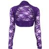krautwear - Bolero da donna, a maniche lunghe, in pizzo, colore: nero, bianco, rosso, beige, blu, rosa Viola s5255-24. Taglia unica