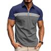 Ryehack Polo Uomo 1/4 Zip Casual Top Manica Corta Maglietta Raglan Cotone Camicia Golf Regular Fit S-3XL