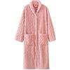 Generisch Vestaglia da donna calda, vestaglia lunga in pile, Colore: rosa., m