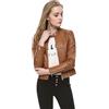 Peuignao Giubbino Ecopelle Giubbotto Pelle Giacca Similpelle Biker Leather Jacket Giacche Finta Pelle Pu Bikers Giacca Chiodo Ecopelle Giubbini Giubbotti Moto Donna Primavera Marrone M