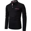 YCUEUST Cotton Reticolo Polo Uomo Manica Lunga Basic Golf Casual T-Shirt Nero L