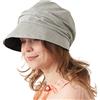 CHARM Cappello da Sole Donna Estivo, Berretto A Tesa Larga Newsboy 100% in Cotone Organico, Protezione SPF Grigio Chiaro