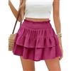 heekpek Pantaloncini Donna Estivi Larghi Pantaloni Corti Elasticizzata Alta Vita Shorts Leggero Pantaloncini da Mare Donna Gamba Larga Pantaloncino con Fodera, Rosa, M