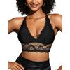 SHEKINI Reggiseno Donna in Pizzo Senza Ferretto Reggiseni con Imbottito Brassiere Top a Triangolo Halter Bralette Scollatura Profonda