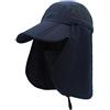 WANYING Unisex Cappello Safari Cappello da Sole con Protezione del Collo Anti UV Berretto di Baseball per Accamparsi All'aperto - Blu Marino