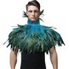 Shyllin Mantello di Piume, Scialle Piume, Mantello Gotico, Costume di Halloween, Costume da Corvo,Boa di Piume per Halloween e Carnevale