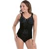 Anita Clara Art Comfort Corselet - Body da donna senza ferretto, con coppe in tre parti, spalline larghe per il comfort, pannelli décolleté semitrasparenti e pannello modellante laterale, Nero/carbone