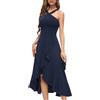 Bbonlinedress Halter Cocktail Donne Abiti Prom Formale Matrimonio Damigella D'Onore Abito Increspato Maxi Hi-Lo Sera Party 2025 Vestito