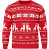 Litherday Maglione di Natale Uomo Maglione Invernale a Maglia Caldo con Collo Giro con Motivo di Renna e Albero di Natale per Feste Natalizie