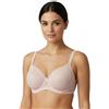 Selene, Reggiseno Donna Modellante, Fascia Alta Incrociata, con Ferretto e Coppe Imbottite Decorate, Collezione Violeta, Colore Rosa, Taglia 8C