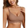 Adisputent Reggiseni senza cuciture per le donne Comfort Reggiseno push up senza ferretto Supporto quotidiano Tshirt Bralette imbottito Zero Feel Bralette, Caff, M