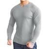 Lehmanlin T-Shirt da Uomo, Maniche Lunghe e Corte, Camicie Slim Fit con Scollo a V, Top Elasticizzati Casual