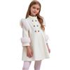 JEATHA Cappotto Elegante da Principessa per Bambina Invernale Trench in Pelliccia con Collo Alto Giacca Parka Doppiopetto Caldo Capospalla per Festa Natale Capodanno Bianco 3-4 anni