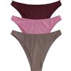 THE SET Donne Confezione da 3 di Slip Bikini a Gamba Alta | Adulto, High Leg, Mid Rise, Pull On, Lavabile in lavatrice