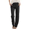 Friptspyg Pantaloni da donna con tashen per il tempo libero, elasticizzati, leggeri, palazzo