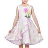 Sunny Fashion Vestito Bambina 3 Livelli Rosa Fiore Onda Pageant Nozze Bambini Capi di Abbigliamento 4-12 Anni