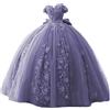 Fuomomo Pizzo Beaded Quinceanera Abiti Abito da Ballo Abiti da Ballo Fuori Spalla Abiti Dolci per Le Donne Puffy Donne Abiti per Cerimonia