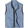 Btmpmcs Gilet di Jeans da Uomo Senza Maniche Giacca Giubbotto Denim Retro Vintage Capispalla Streetwear alla Moda in Stile Casual Giacca da Moto Fotografia Caccia Giubbino da Lavoro
