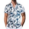 Danfiki Camicia Hawaiana Uomo a Maniche Corte Collo Button-Down Stampa Fiori