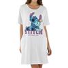 Disney Stitch Camicia da Notte per Donna, Abito Corto con Design Stitch, Pigiama Estivo, Regalo per Donne e Adolescenti | Taglia M, Bianco