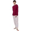 TRAMAS+ Pigiama Uomo in 100% Cotone, Pigiama Uomo Completo Lungo con Maniche Lunghe, Comodo e Traspirante - XXL, Hank Bordeaux